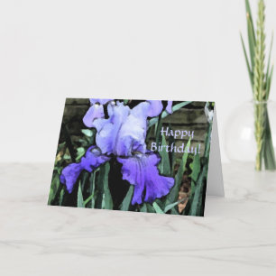 AM- Blue Iris Happy Birthday! Card