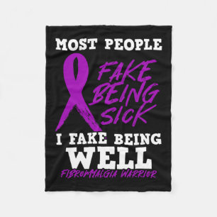 Am Fake Being Well. Purple Fibromyalgia Awareness Fleece Blanket