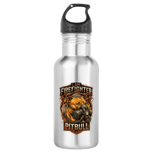 Am Firefighter Pitbull Dog Gas Mask Shield 532 Ml Water Bottle
