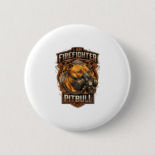 Am Firefighter Pitbull Dog Gas Mask Shield 6 Cm Round Badge