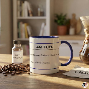 AM Fuel Funny Ingredients Sarcastic Morning Mug