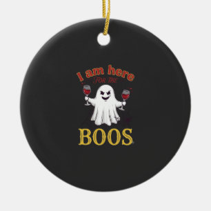 Am Here Boos Halloween Ghost Wine Glasses Spider W Ceramic Tree Decoration