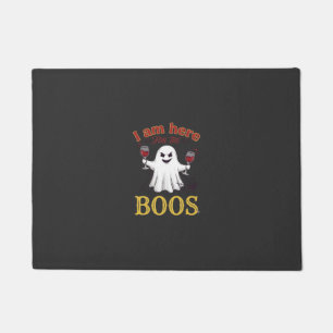 Am Here Boos Halloween Ghost Wine Glasses Spider W Doormat