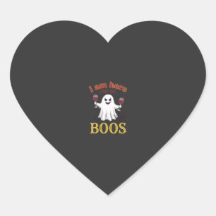 Am Here Boos Halloween Ghost Wine Glasses Spider W Heart Sticker