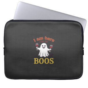Am Here Boos Halloween Ghost Wine Glasses Spider W Laptop Sleeve