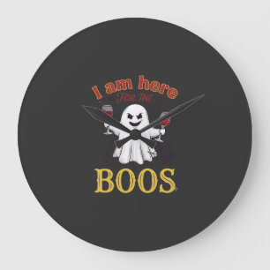 Am Here Boos Halloween Ghost Wine Glasses Spider W Large Clock