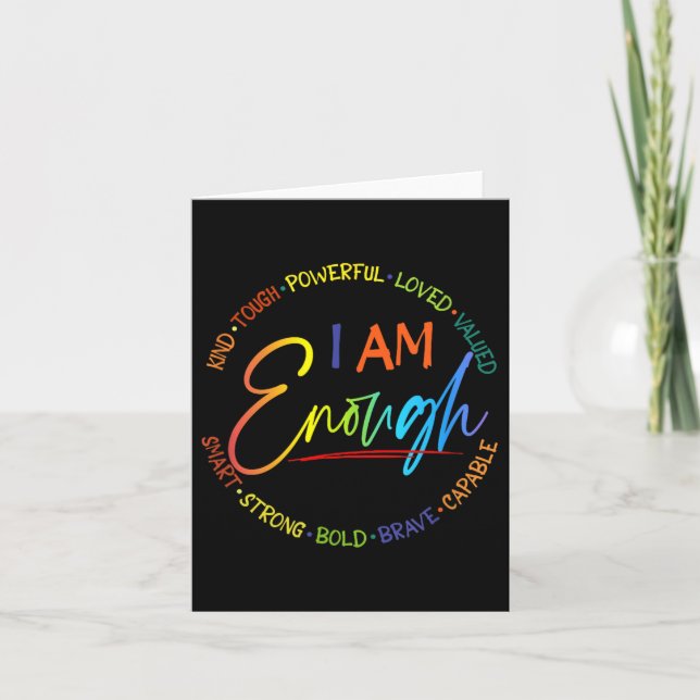 Am I Enough, Kind, Powerful, Loved, Valued, Smart, Card (Front)