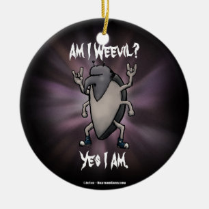 Am I Weevil Heavy Metal Cartoon Ceramic Tree Decoration