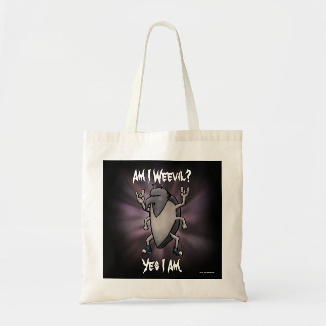 Am I Weevil Heavy Metal Cartoon Tote Bag (Front)