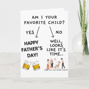 Am I Your Favourite Child, Funny Father's Day Card