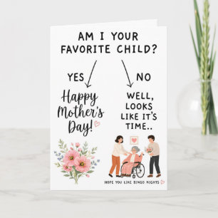 Am I Your Favourite Child? Funny Mother's Day Car Thank You Card