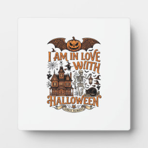 Am Love Halloween Haunted House Skeleton Pumpkin_1 Plaque
