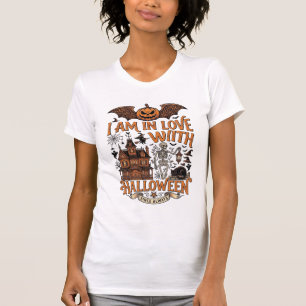 Am Love Halloween Haunted House Skeleton Pumpkin_1 T-Shirt