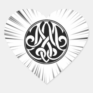 AM / MA Monogram with Hyperspace Graphic Heart Sticker