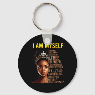 Am Myself Black Girl Magic Black History Month Afr Key Ring