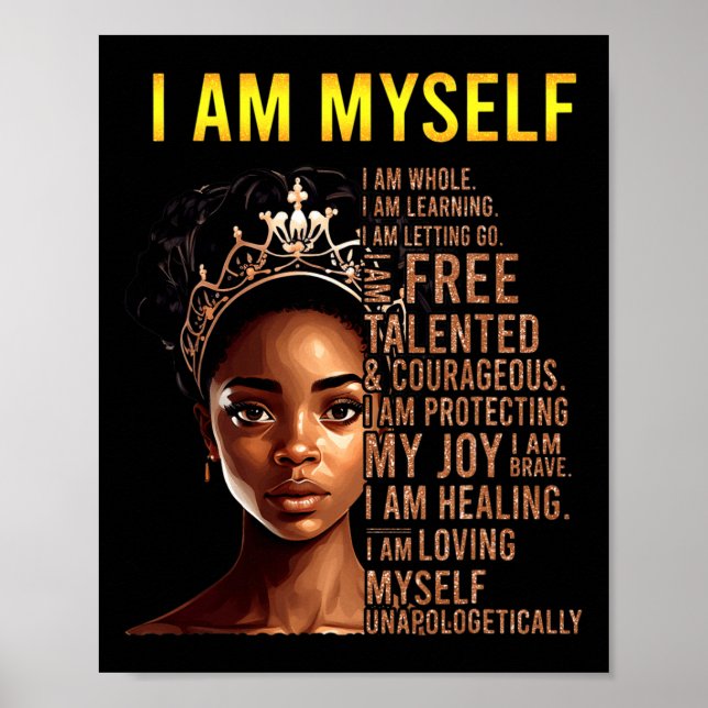 Am Myself Black Girl Magic Black History Month Afr Poster (Front)