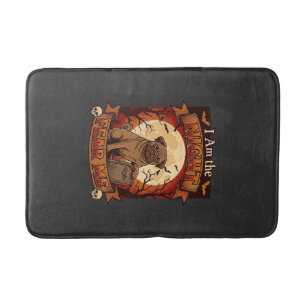 Am Night Fear Me Halloween Pug Moon Tombstone Bath Mat