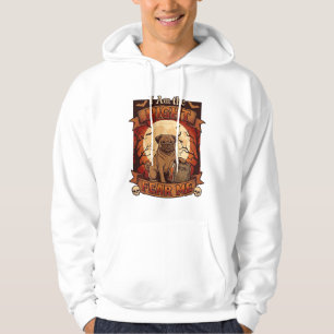 Am Night Fear Me Halloween Pug Moon Tombstone Hoodie