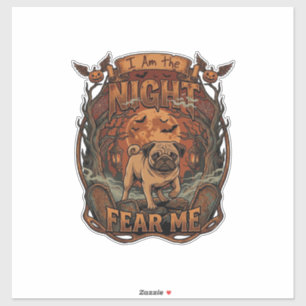 Am Night Fear Me Pug Halloween Moon_1