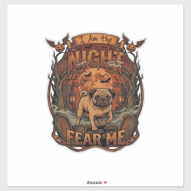 Am Night Fear Me Pug Halloween Moon_1 (Sheet)