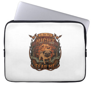 Am Night Fear Me Pug Halloween Moon_1 Laptop Sleeve