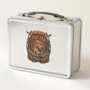 Am Night Fear Me Pug Halloween Moon_1 Metal Lunch Box