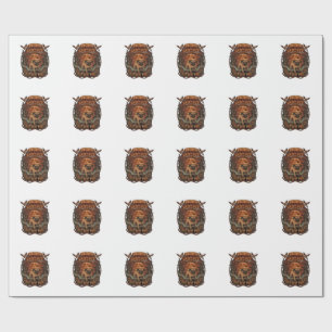 Am Night Fear Me Pug Halloween Moon_1 Wrapping Paper