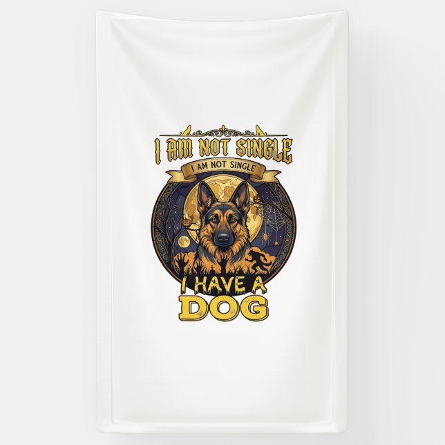 Am Not Single Have Dog Halloween_1 Banner (Vertical)