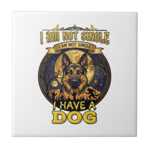 Am Not Single Have Dog Halloween_1 Tile