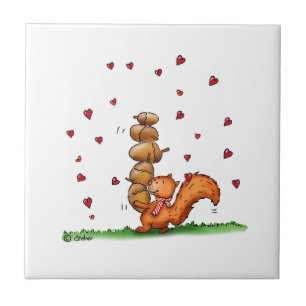 am nuts about you -humourous - Valentine's Day Tile