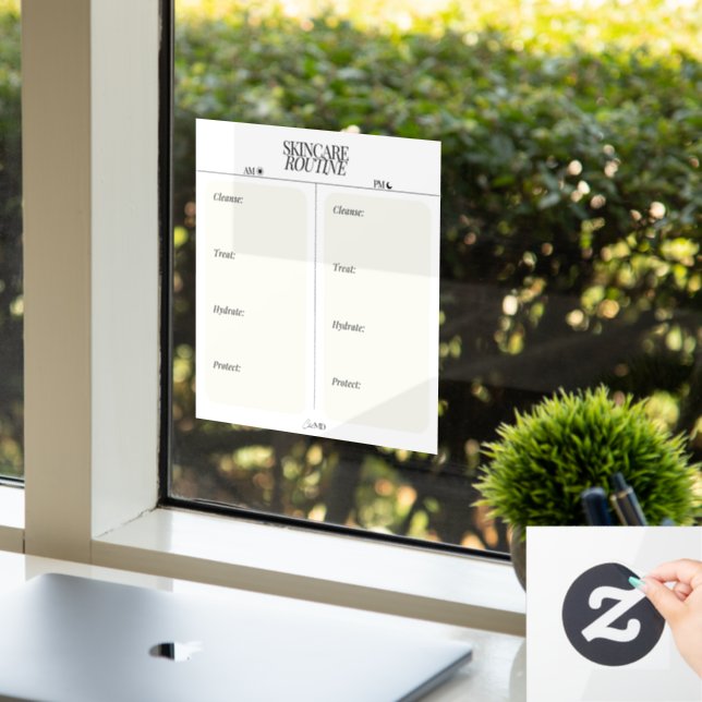 AM/PM Skincare Routine Window Cling (Office)