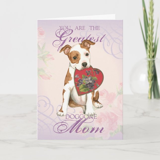 Am Staff Heart Mum Card (Front)
