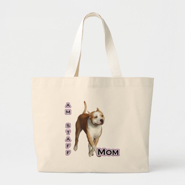 Am Staff Mum 4 Large Tote Bag (Front)