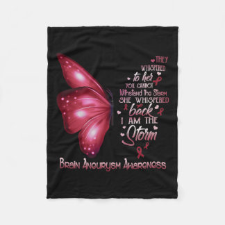 Am The Storm Brain Aneurysm Awareness Butterfly  Fleece Blanket