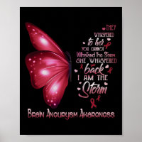 Am The Storm Brain Aneurysm Awareness Butterfly 