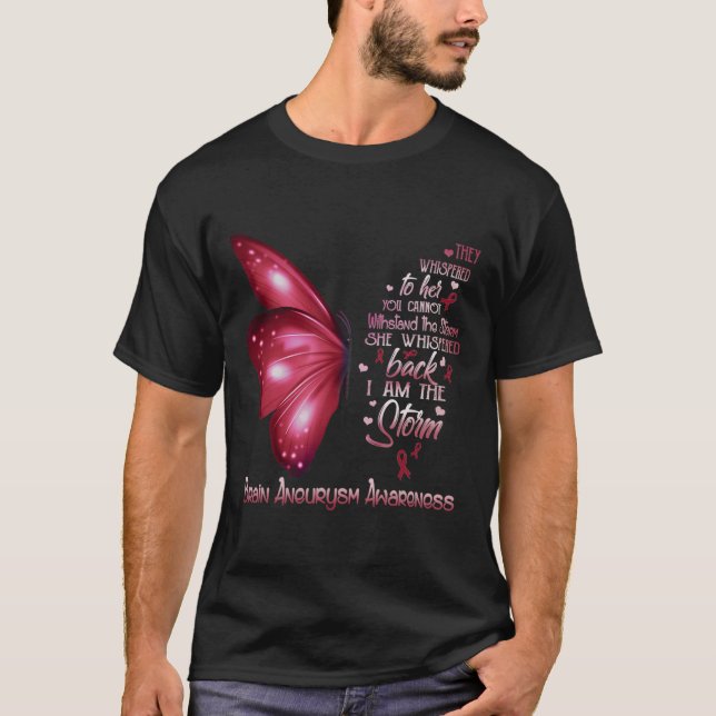 Am The Storm Brain Aneurysm Awareness Butterfly  T-Shirt (Front)