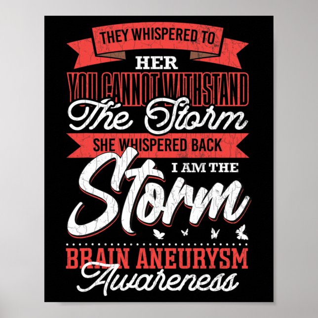 Am The Storm Brain Aneurysm Awareness Support Grap Poster (Front)