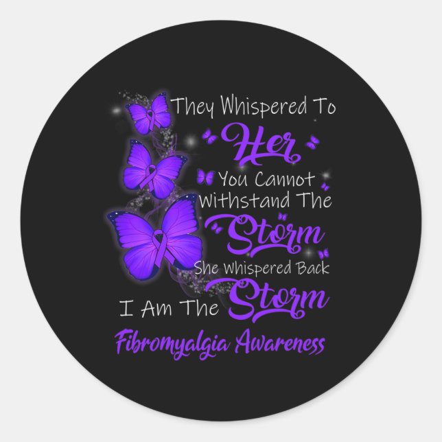 Am The Storm Fibromyalgia Awareness  Classic Round Sticker (Front)