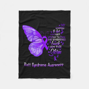 Am The Storm Rett Syndrome Awareness Butterfly Fleece Blanket