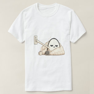 AM Turning Off Lights - Cute Tired Night Owl Chara T-Shirt