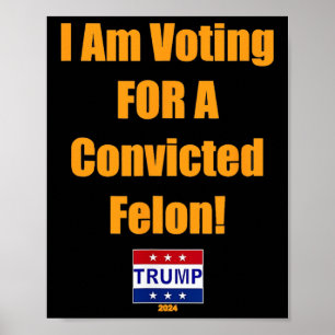 Am Voting For A Convicted Felon Trump 2024 Poster