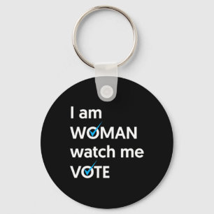 Am Woman Watch Me Vote 2024 Blue Wave Vote Key Ring