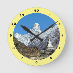 Ama Dablam & Stupa, Sagarmatha, Himalayas, Nepal Round Clock