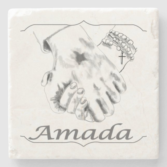 "Amada" Stone Coaster (Front)
