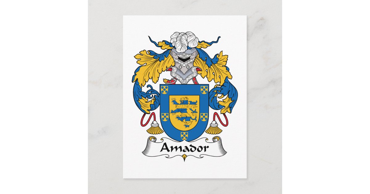 Amador Family Crest Postcard | Zazzle