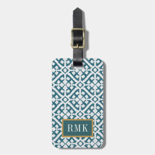 Amadora Blue Pattern Luggage Tag