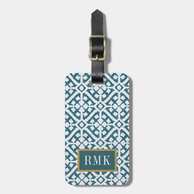 Amadora Blue Pattern Luggage Tag (Front Vertical)