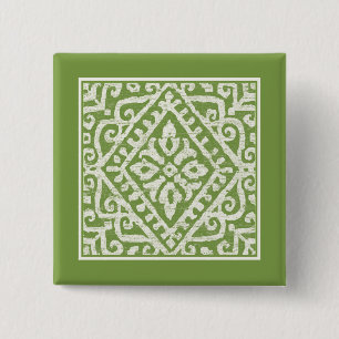 Amadora Green Pattern 15 Cm Square Badge
