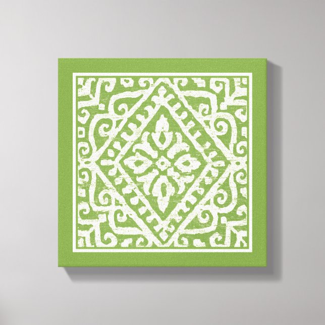 Amadora Green Pattern Canvas Print (Front)