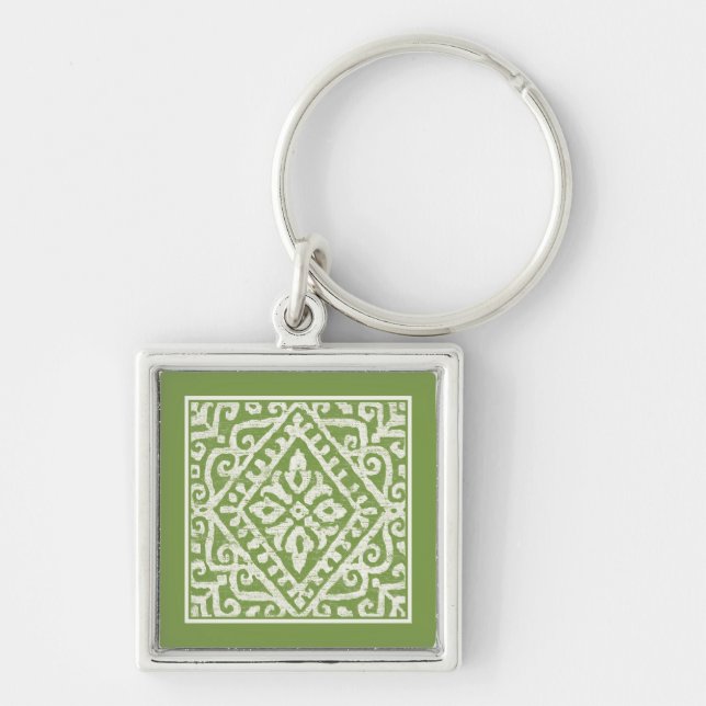 Amadora Green Pattern Key Ring (Front)